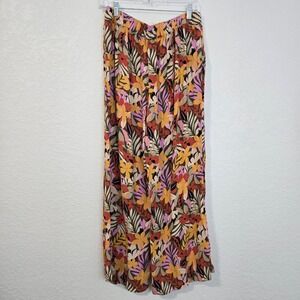 LOFT Wide Leg Floral Print Palazzo Pants M